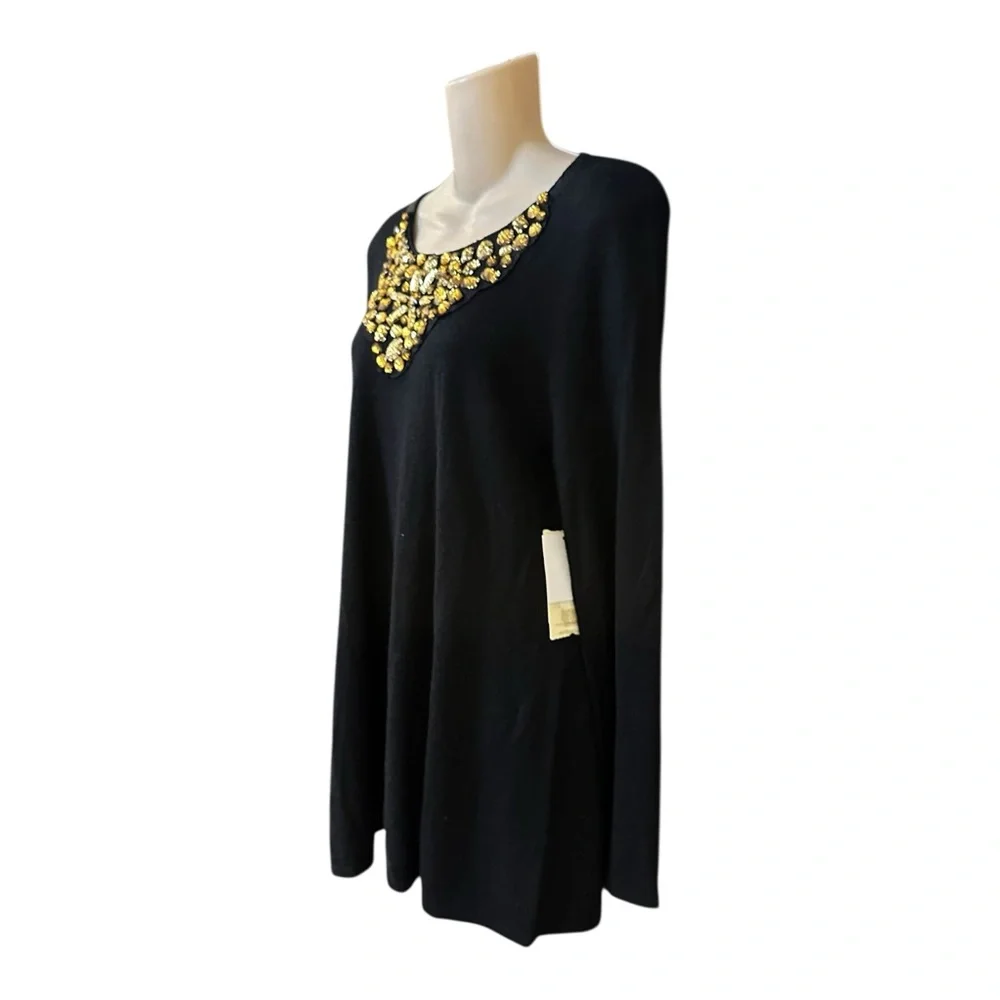 Reba Black jeweled front sweater NWT‎